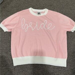 Queen of Sparkles Pink Bride Shirt Medium